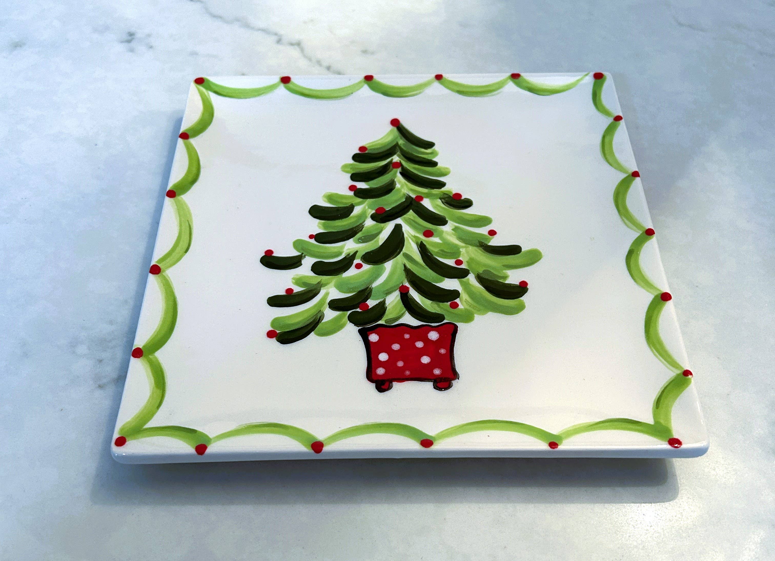 Kricket Lane Designs - Wholesale Decorative Plate/Dish/Bowl - Holiday Tree Ceramic Plate2