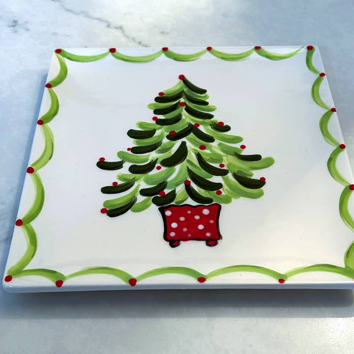 Kricket Lane Designs - Wholesale Decorative Plate/Dish/Bowl - Holiday Tree Ceramic Plate2