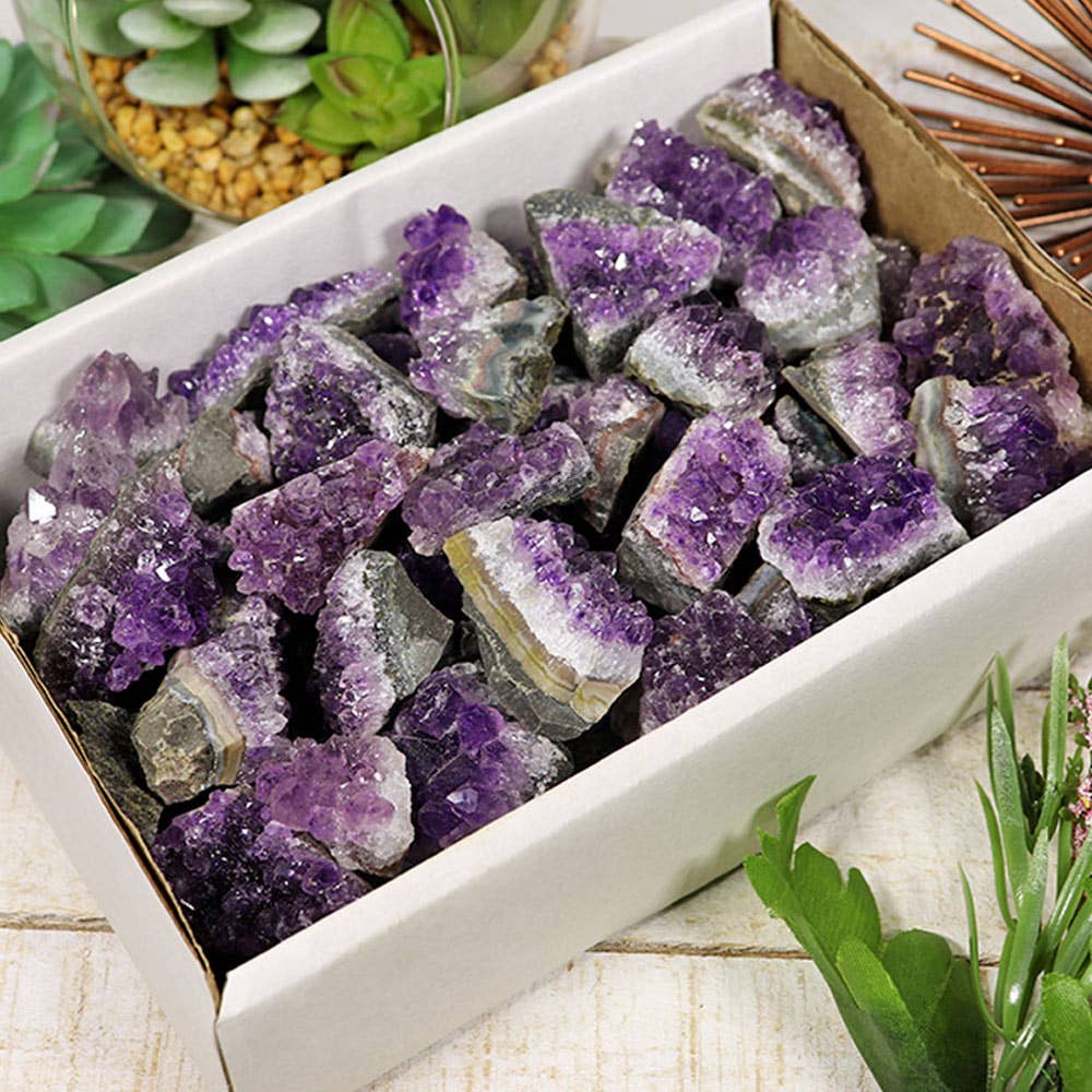 Natures Artifacts Inc - Wholesale Spiritual Stone/Crystal - Amethyst Mini Clusters Flat (Grade A)1