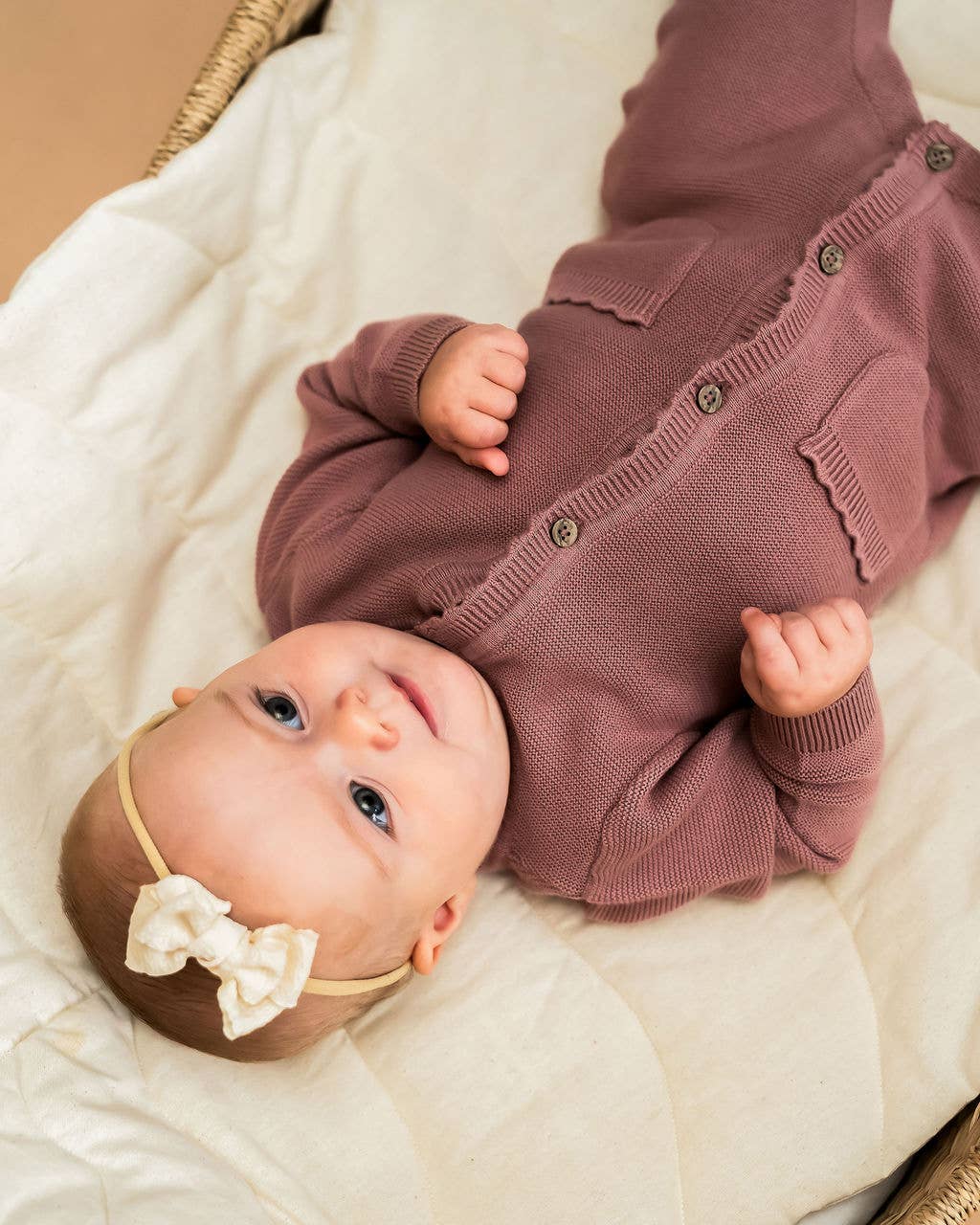 Viverano Organics - Wholesale Jumpsuit - Baby - Classic Pocket & Button Chunky Knit Baby Jumpsuit Organic8