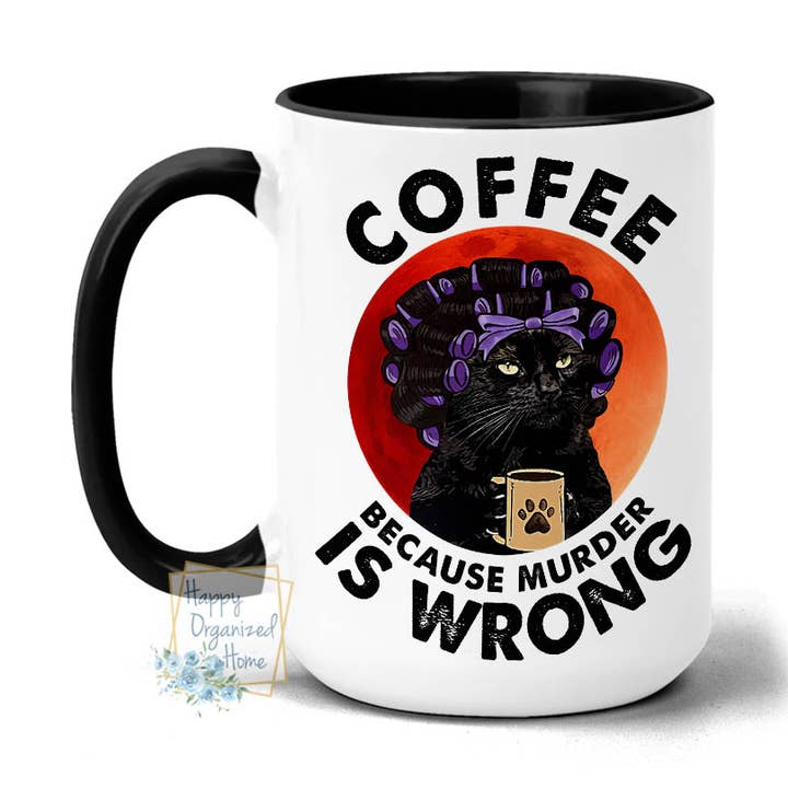 Coffee because Murder is wrong Fall Halloween Coffee mug for wholesale by Happy Organized Home