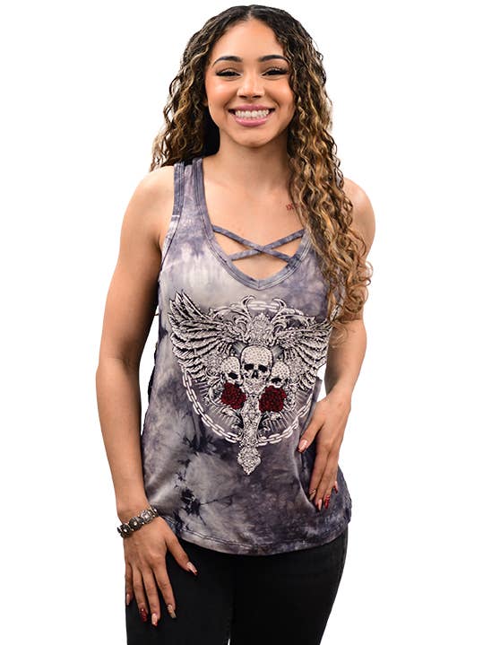 Liberty Wear - Wholesale Tank Top - Women's - 7721 Chain Link Skulls