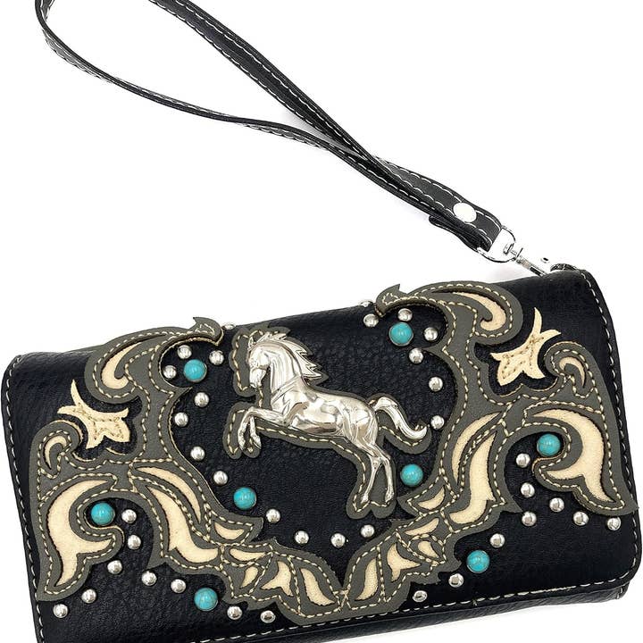 Horse Icon Western Women's Crossbody Wallet for wholesale by Lunar Deer
