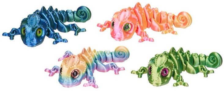 KIDDY-MOOV - Wholesale Classic Toy - Kids - 3D printed chameleon – 14 cm (4 assortments (12)1