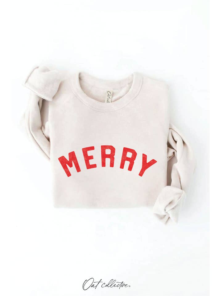 OAT COLLECTIVE - Wholesale Graphic Sweatshirt - Women's - MERRY Graphic Sweatshirt