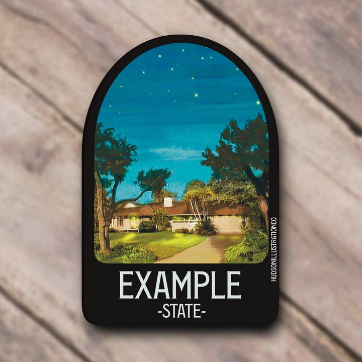 Autocollant/aimant/impression/carte postale personnalisés pour AirBnB, restaurant pour la vente par Hudson Illustration Co - About Town Co