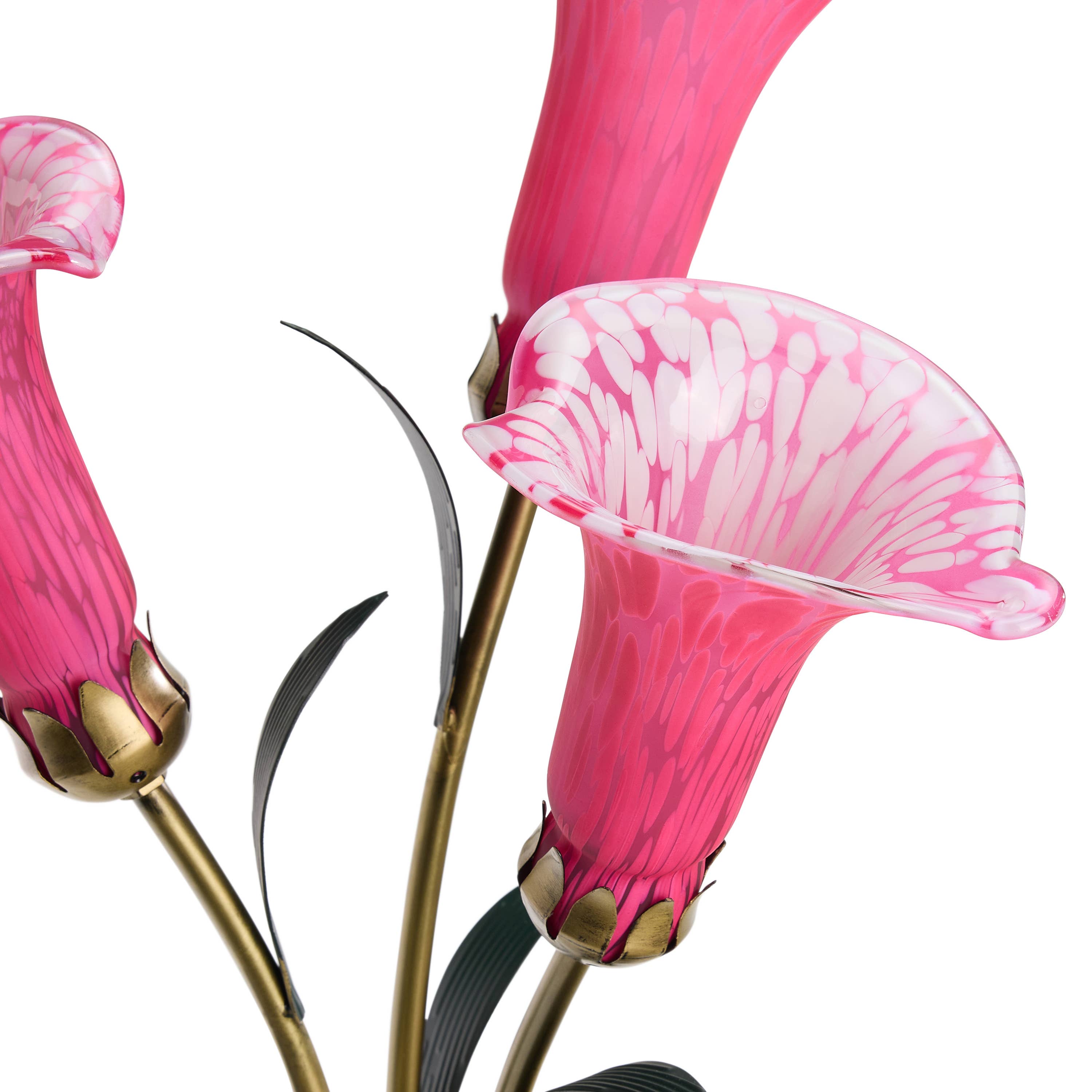 River of Goods - Wholesale Accent/Desk Lamp - 23.5"H Fuchsia 3 Shade Handblown Glass Calla Lily Table Lamp8