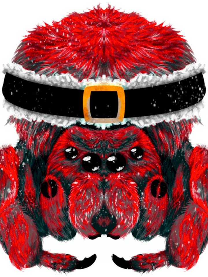 Autocolante Vinil Spider Glossy Ol Saint Nick Fluffy por atacado de Lil Biscuits Design