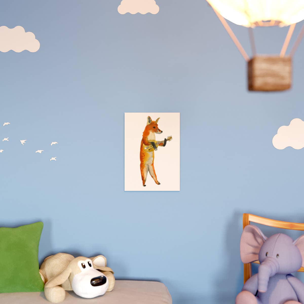 Rosie Webb illustrations - Wholesale Art Print - Mandolin fox  Giclee Print GP01193