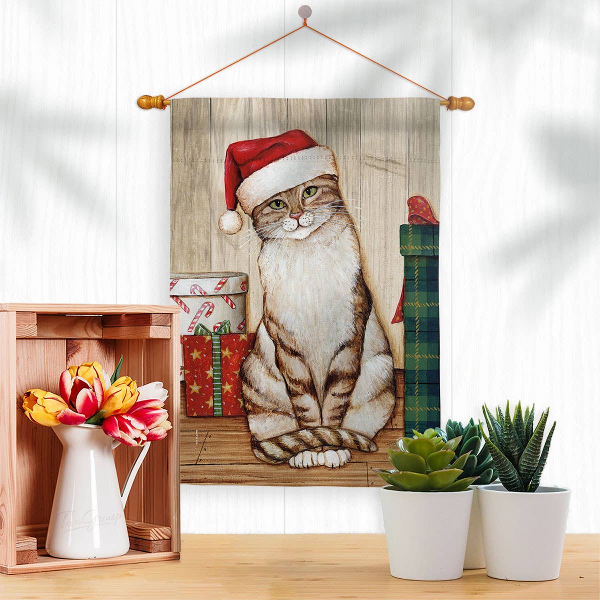 Two Group Flag Co - Wholesale Flag - Christmas Kitty Wintertime Winter Wonderland Cat Decor Flag2
