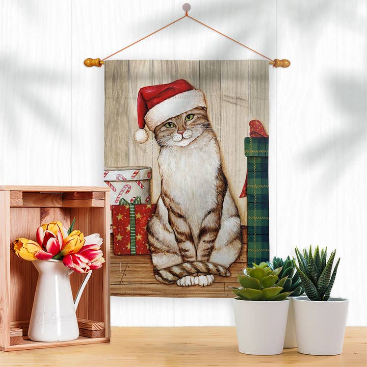 Two Group Flag Co - Wholesale Flag - Christmas Kitty Wintertime Winter Wonderland Cat Decor Flag2