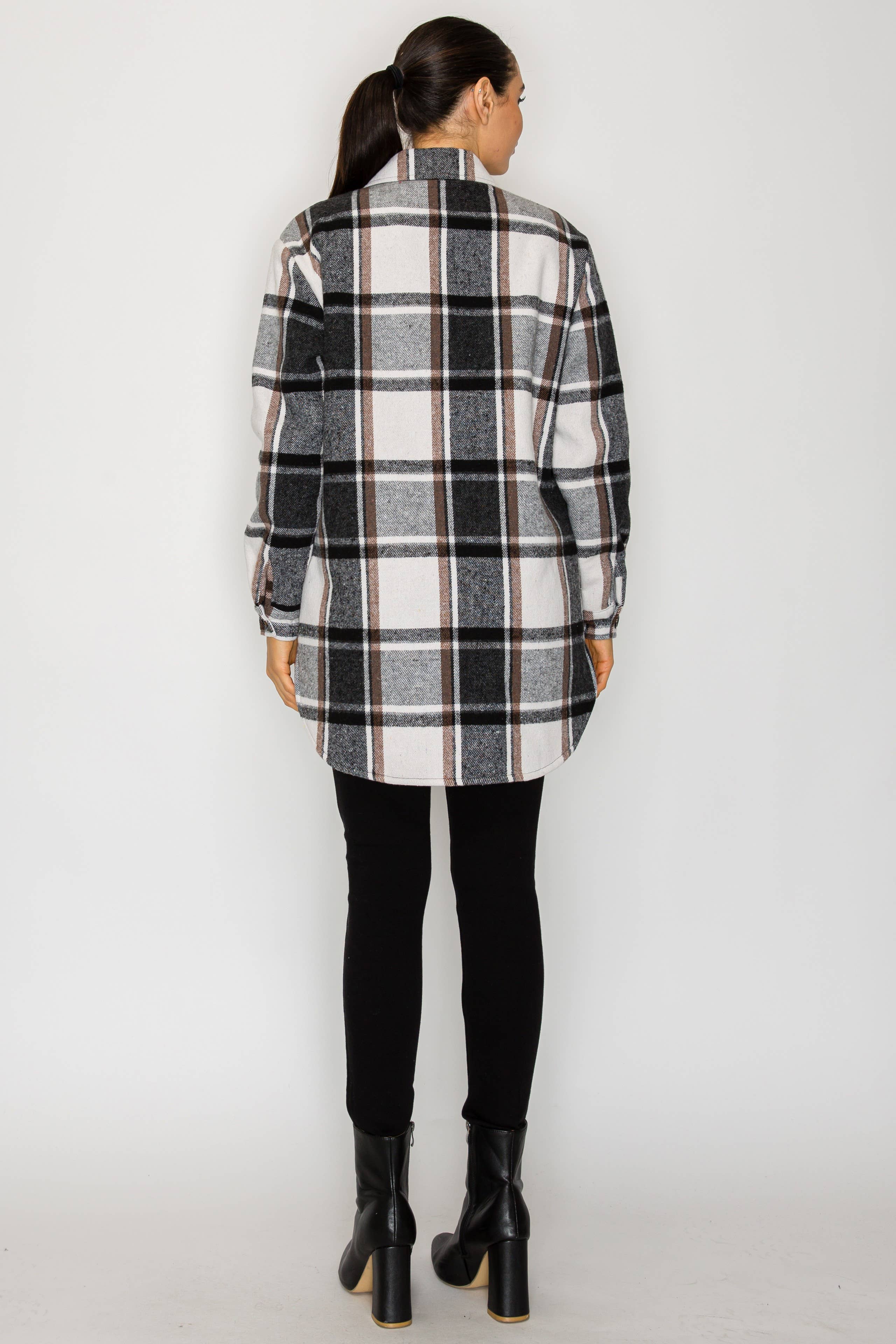 PATRONCITO USA INTERNATIONAL, INC - Wholesale Shirt Jacket/Shacket - Women's - Women Plaid Long Button Shirts Jackets (Shakets) LJ450-202554