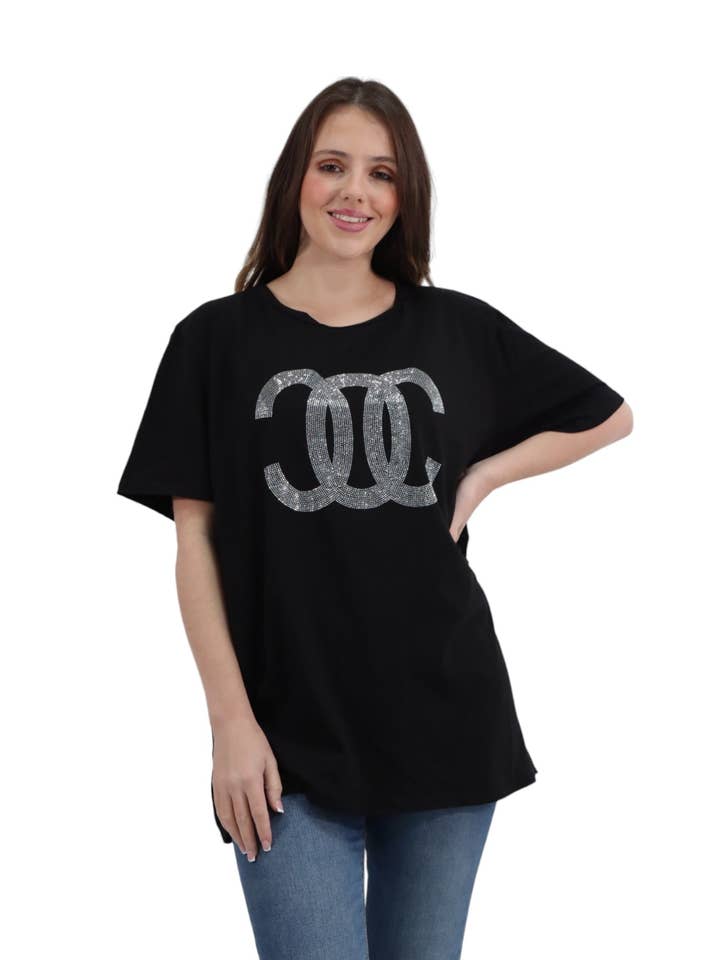 Miss Bold – wholesale Tunic – Women’s – Italian Diamante CC Print T-Shirt6