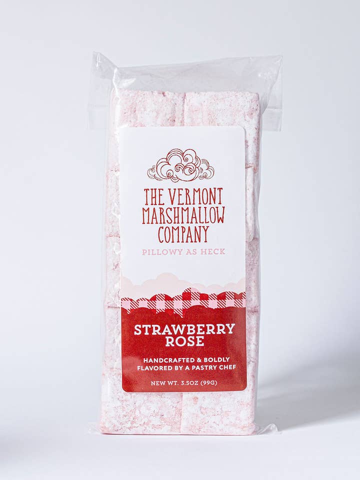Gourmet Marshmallows: Strawberry Rose for wholesale by The Vermont Marshmallow Company