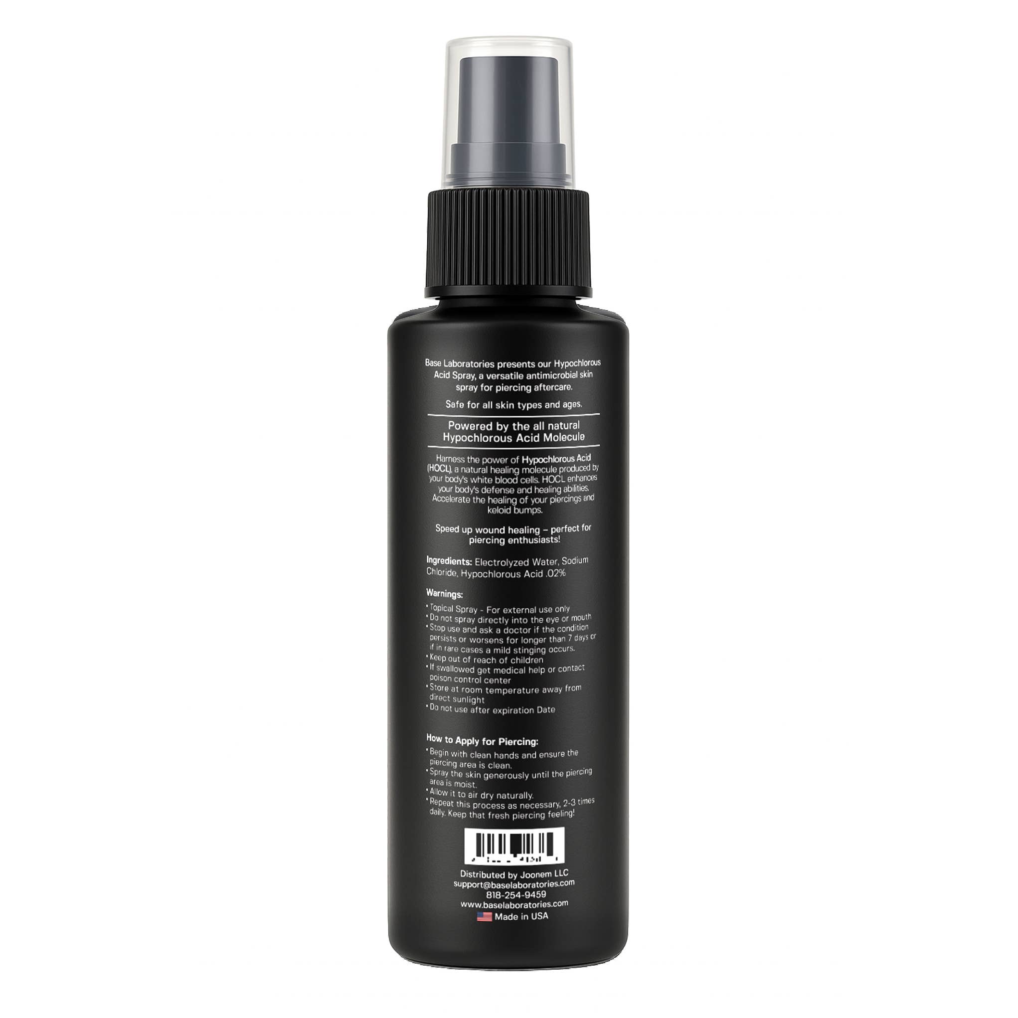 Base Laboratories - Wholesale Pain Relief Spray/Cream - Piercing Aftercare Spray PRO - Saline + Hypochlorous Acid5