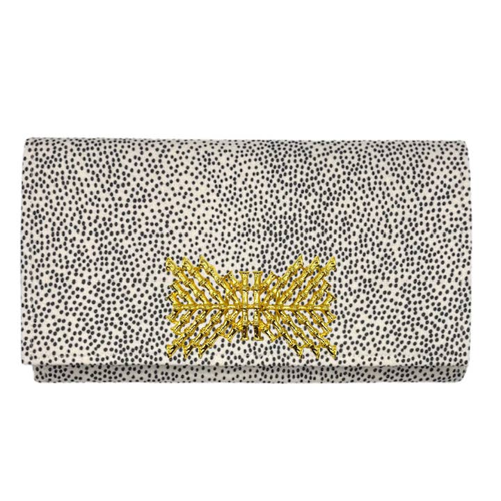 Garland Bags - Wholesale Clutch Bag - Women's - Black and White Speckled Clutch with black lining31