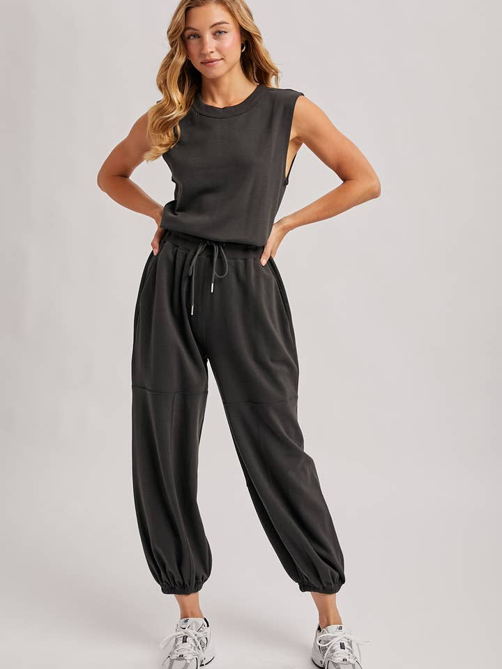 Bluivy - Wholesale Jumpsuit - Women's - DRAWSTRING WAIST SLEEVELESS KNIT ACTIVE JUMPSUIT3