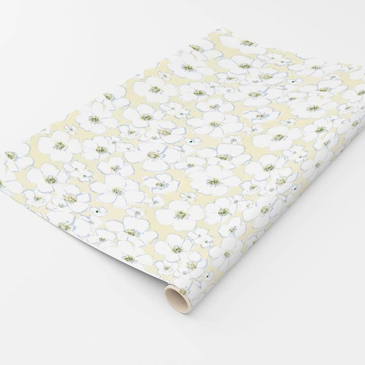 Wrapping Sheets- White Cosmos Floral Pattern for wholesale by LaCott Fine Art