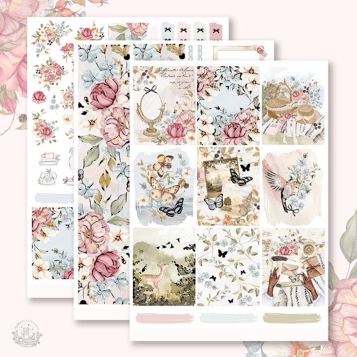 Flaksende Enge - FOILED KIT - premium mat papir klistermærkesæt for engroshandel hos Hello Petite Paper