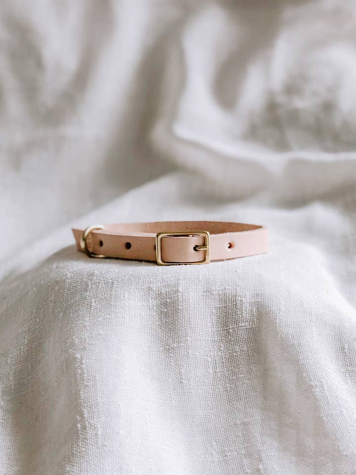 Natural Leather Dog Collar for wholesale by EMBER & IVORY