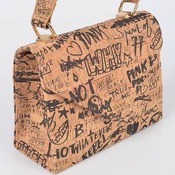 Quinn Boxy Crossbody Bag, Black & White Printed Handbag