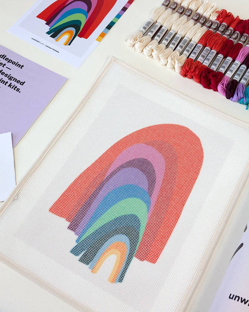 Unwind Studio - Wholesale DIY Craft Kit - From the Other Side Rainbow Needlepoint Kit10