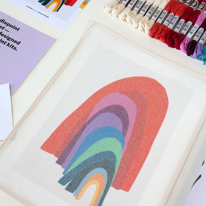 Unwind Studio - Wholesale DIY Craft Kit - From the Other Side Rainbow Needlepoint Kit10