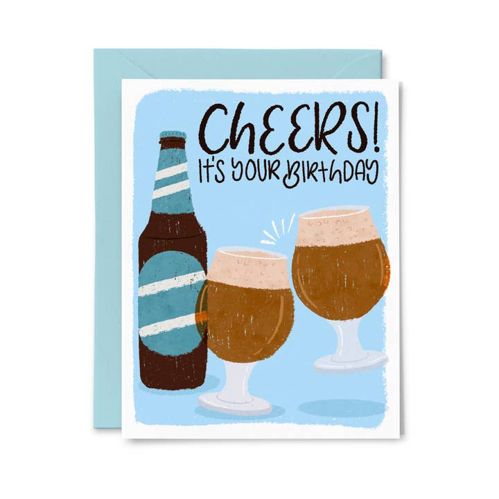 Paper Bunny Press – Engroshandel Fødselsdagskort – Cheers Fødselsdag øl lykønskningskort