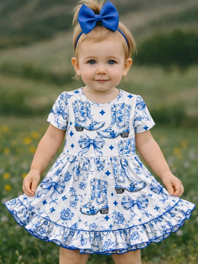 Porcelain Bows Bamboo Twirl Dress
for wholesale by Little Bugz Boutique