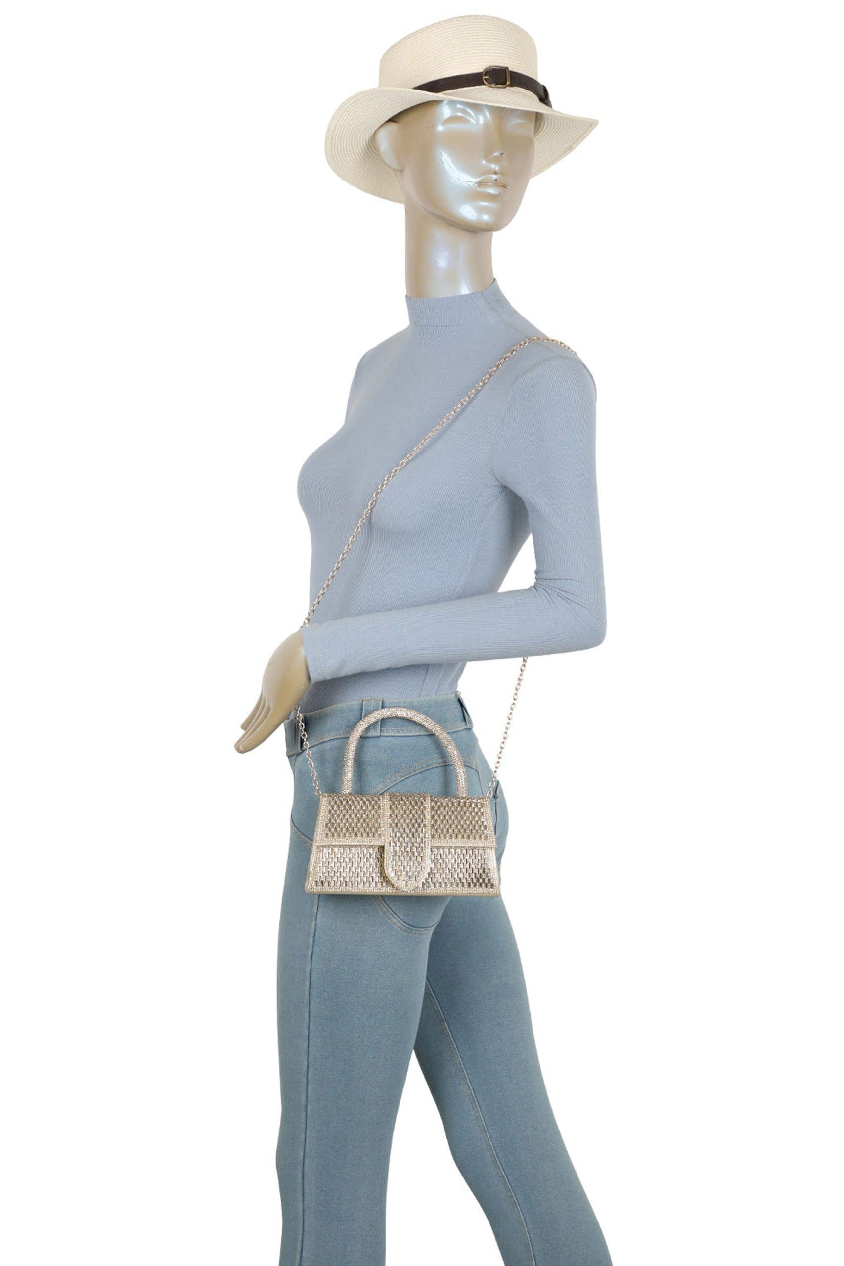 Ellas Trading - Wholesale Clutch Bag - Women's - Elegant Rhinestone Evening Clutch Bag with Chain Strap6