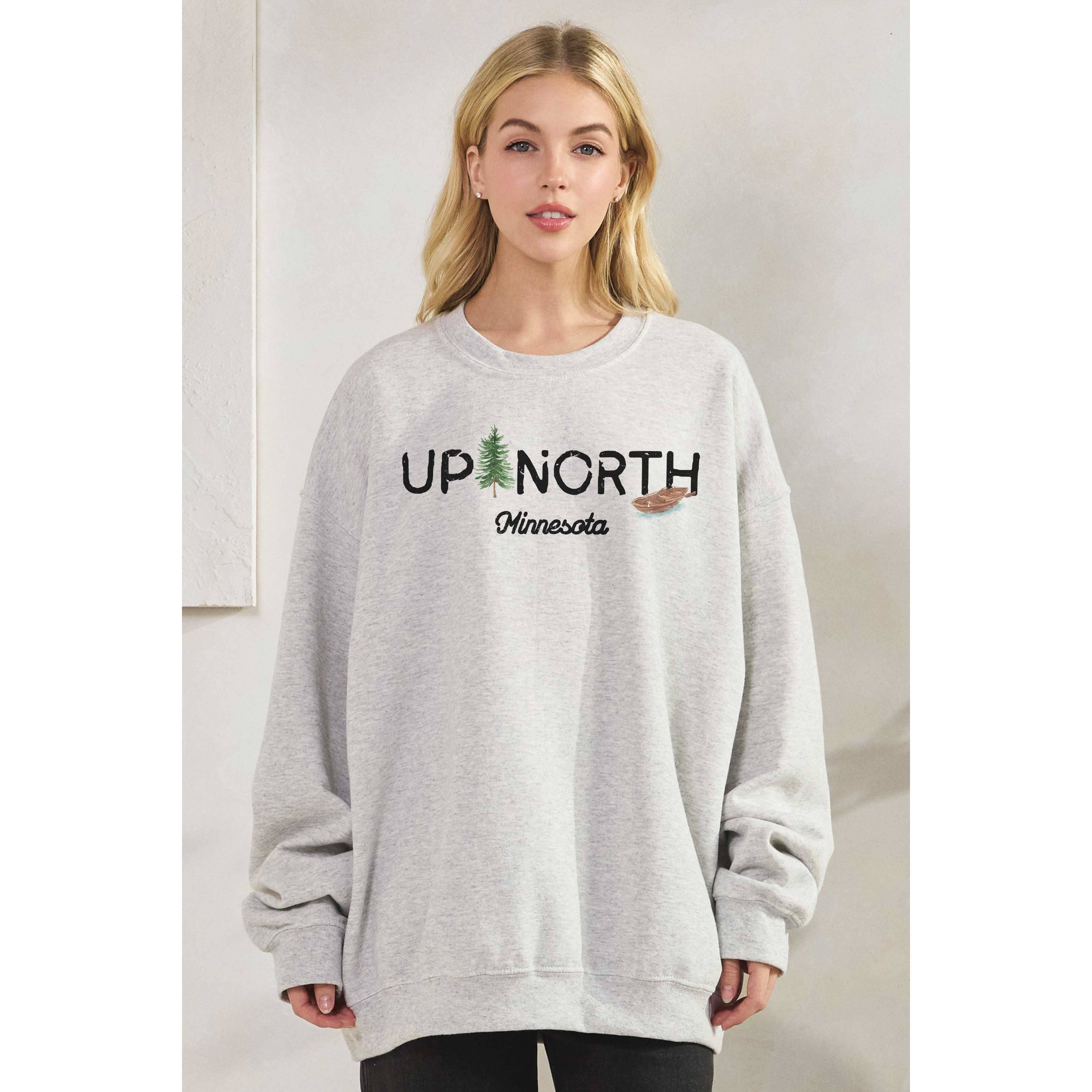 BLUME & CO. - Wholesale Graphic Sweatshirt - Women's - UP NORTH MINNESOTA Oversized Graphic Sweatshirt2