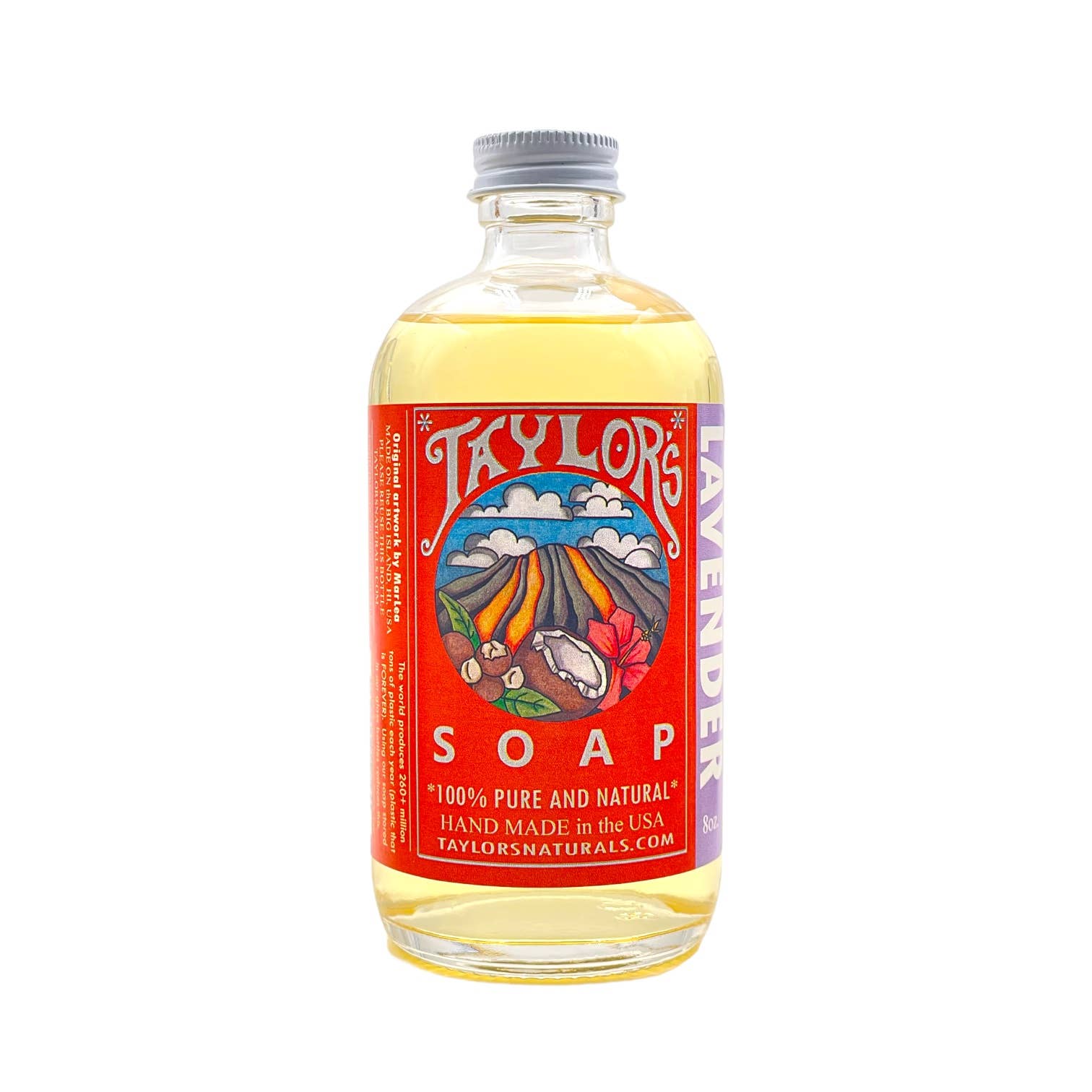 Taylor's Naturals - Wholesale Body wash/shower gel - Liquid Castile Soap* ALL Purpose in glass* Plastic-FREE- 8oz0