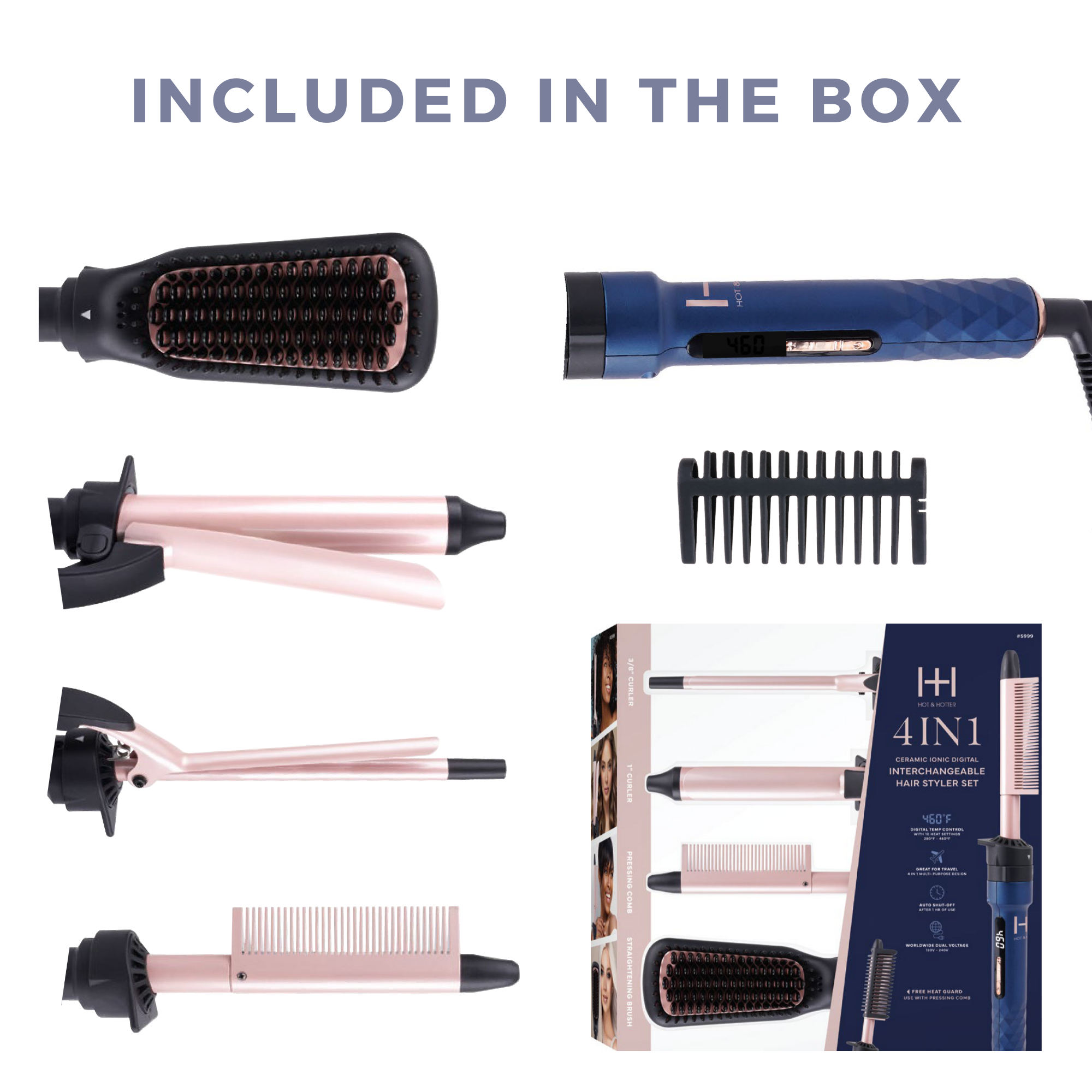 Annie International, Inc. - Wholesale Curling Iron/Wand - Hot & Hotter 4 in 1 Ceramic Digital Interchangeable Styler3