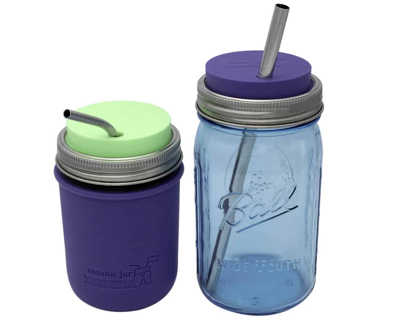 Mason Jar Lifestyle - Wholesale Drink Lids - Silicone Straw Hole Tumbler with Stainless Steel Band for Mason Jars27