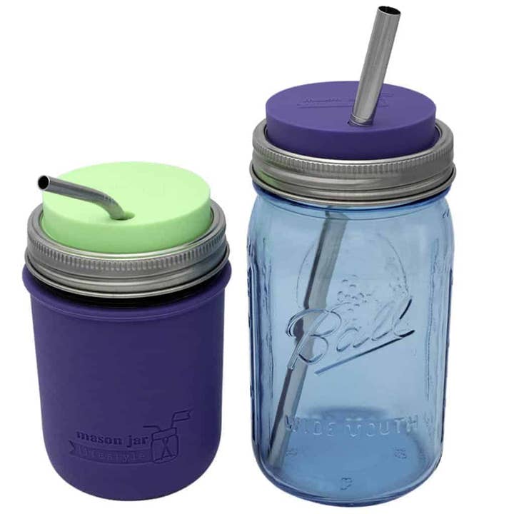 Mason Jar Lifestyle - Wholesale Drink Lids - Silicone Straw Hole Tumbler with Stainless Steel Band for Mason Jars27