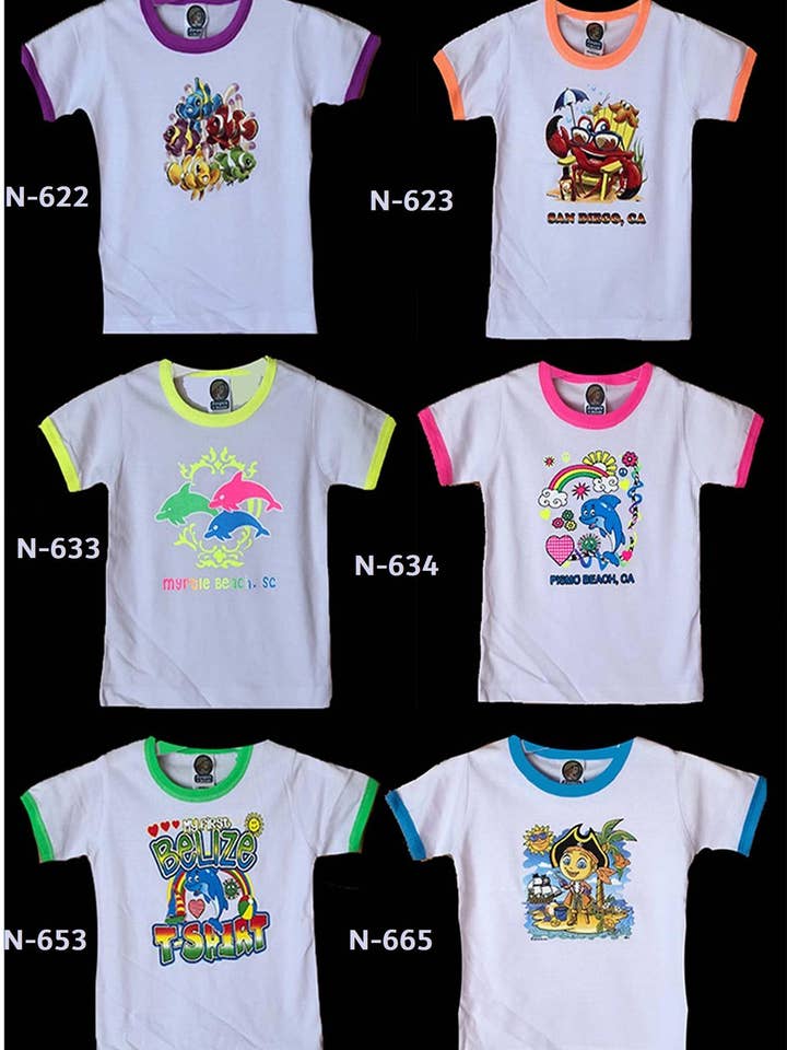 Camiseta de timbre en contraste neón para bebés y niños pequeños, color blanco para venta al por mayor de Jasper Fashion