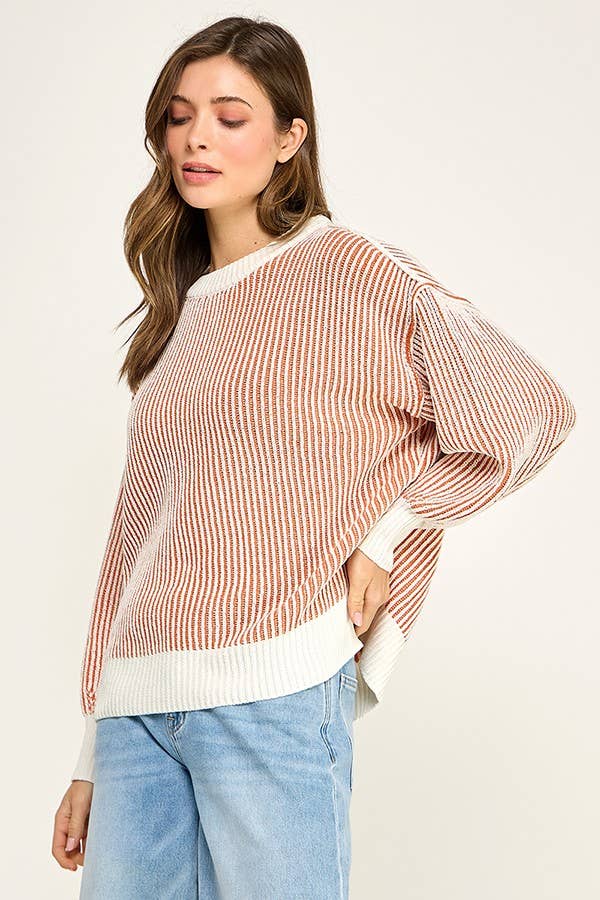 Miss Love - Wholesale Knit Sweater - Women's - Super Soft Strip Sweater39