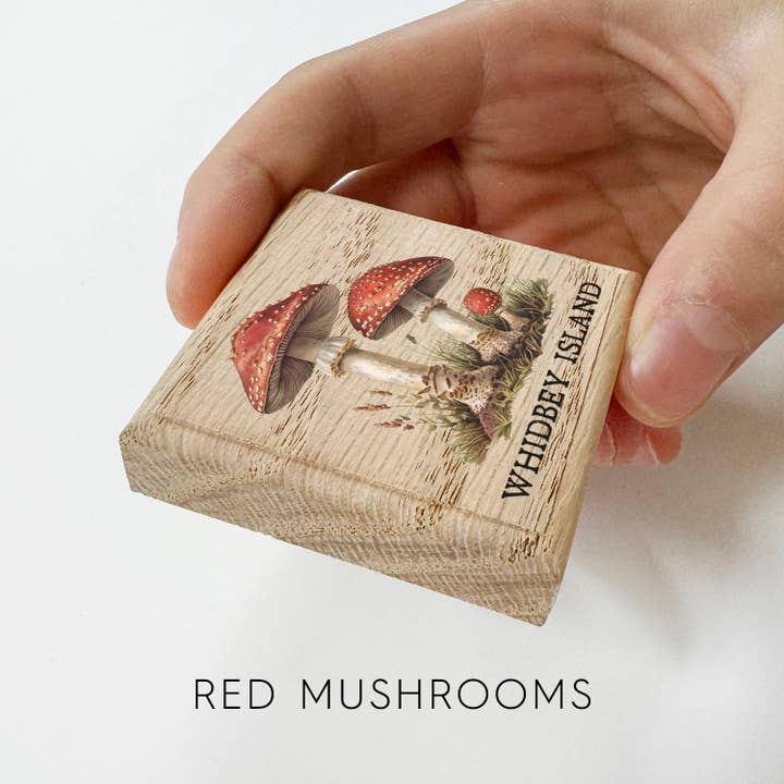 Hangout Home - Wholesale Magnet - Mushrooms Wooden Magnets - Custom Location City or Town5