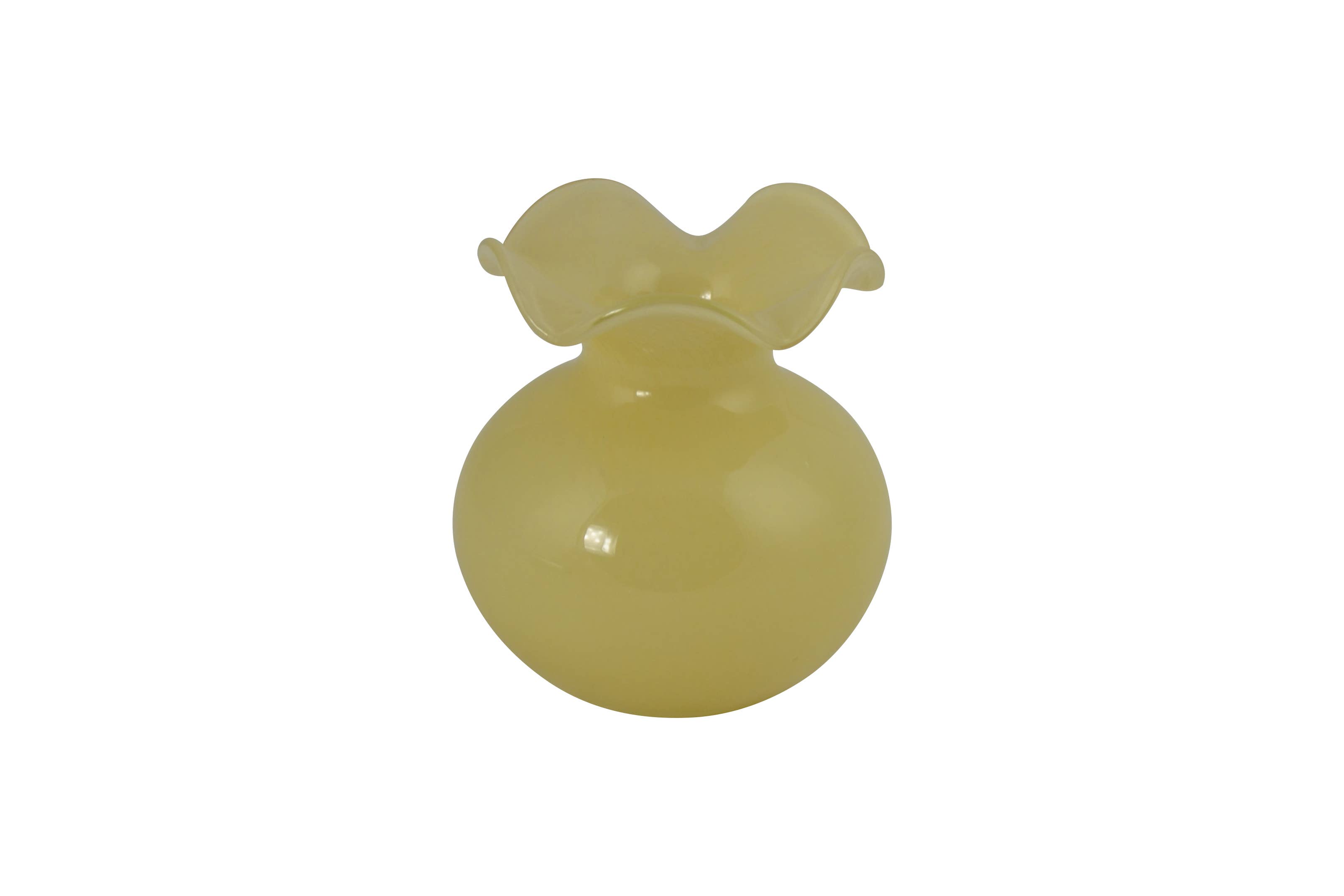 Three Star IM/EX Inc. - Vente Vases - VASE EN VERRE COULEUR CRÈME 5X5