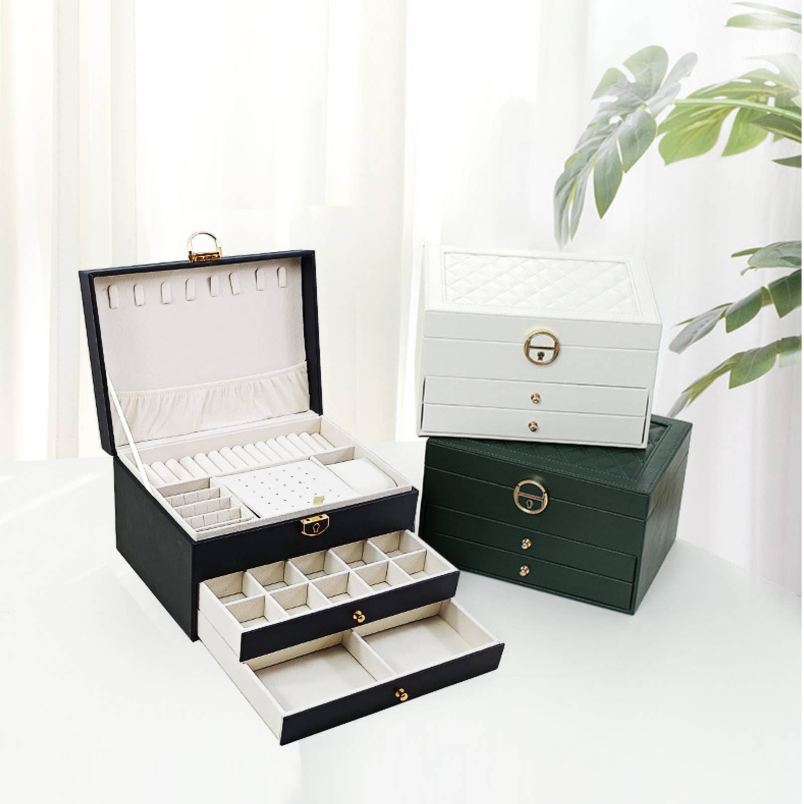 wandf - Wholesale Jewelry Box/Organizer - Durable 3-Drawer Large Capacity Jewelry Accessories Storage7