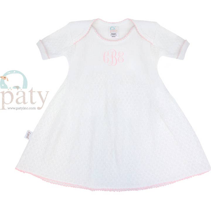 Monogrammed White Lap Shoulder Dress #MG100 for wholesale by Paty