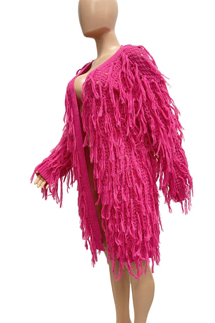 Fuchsia WOMEN FASHION SWEATER CARDIGAN for wholesale on Faire3