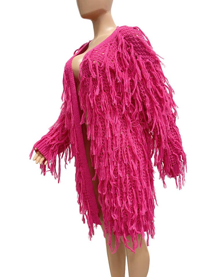 Fuchsia WOMEN FASHION SWEATER CARDIGAN for wholesale on Faire3