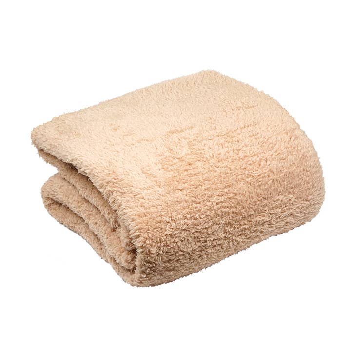 Grand plaid Cocoon en sherpa nude 140 x 200 cm pour la vente par Maison Lilo