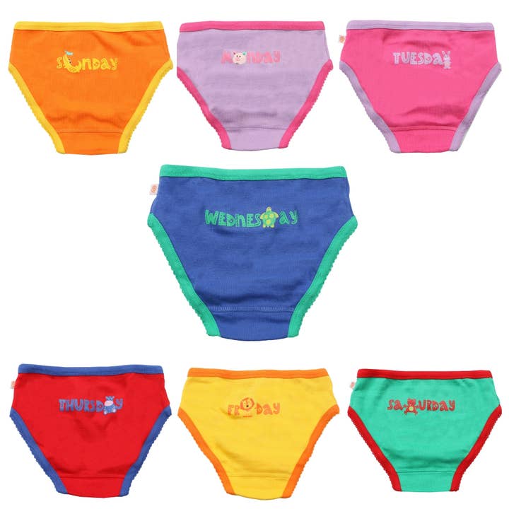 ZOOCCHINI – wholesale Underkläder - Barn – Kids Organiska Trosor - Veckodagar 7PC Set