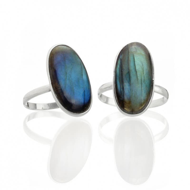 UniArt - Wholesale Cocktail/Statement Ring - Silver Ring with Stone, Basic Oval2