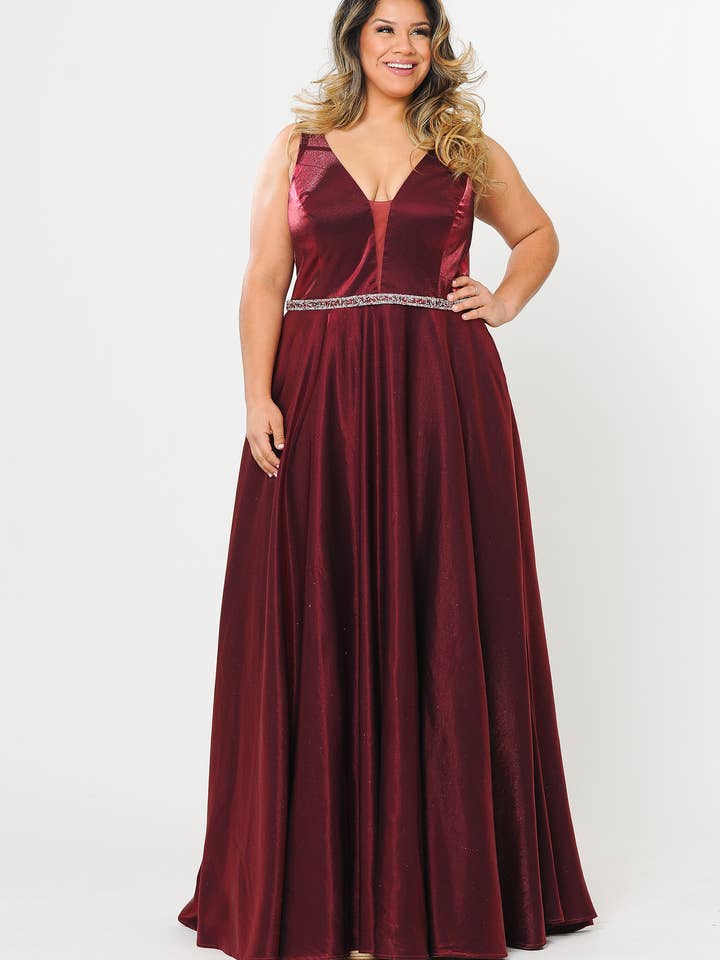 W1062 Shine in the spotlight with this floor length dress for wholesale by POLY USA