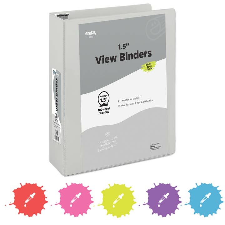 enday - Wholesale Binder - 1.5″ O-Ring View Binder With 2-Pockets5