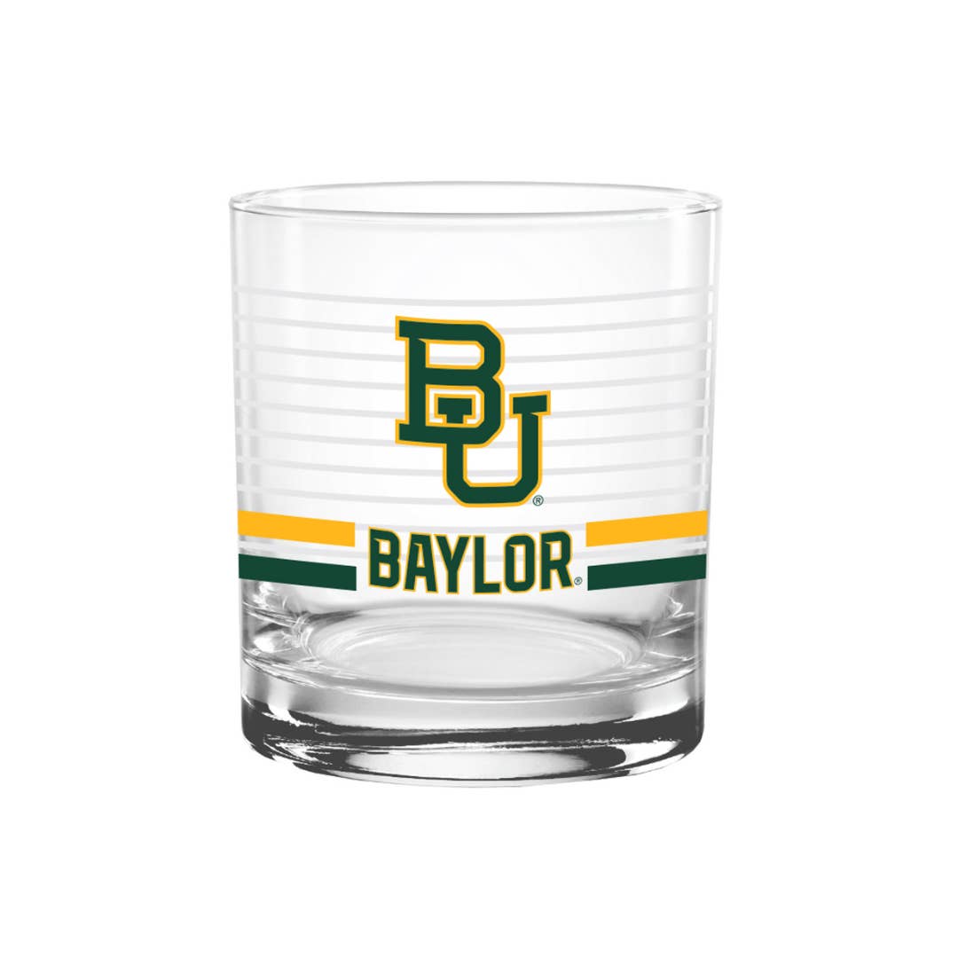 Indigo Falls - Wholesale Cocktail/Liquor Glass - 14oz Baylor Bears Ring Rocks Glass