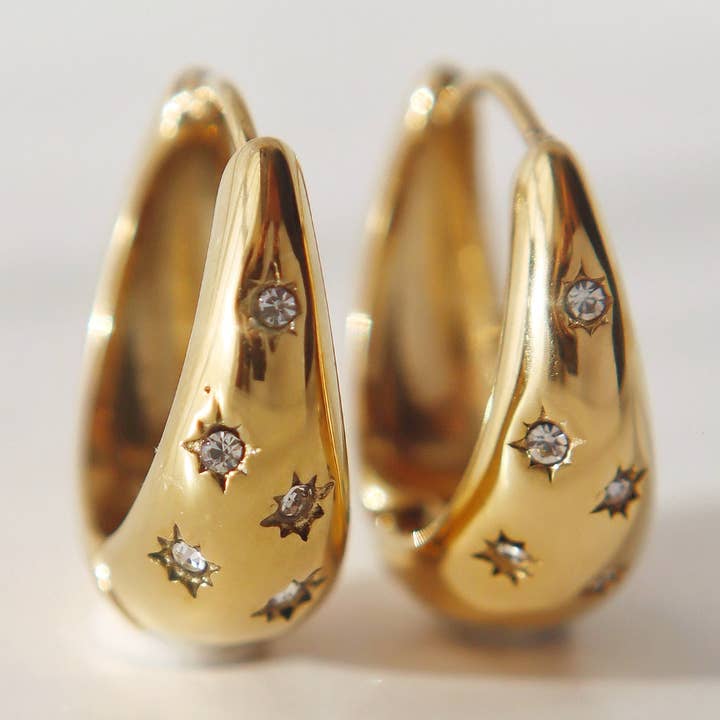 Starstruck Hoops | Everyday Gold Hoop Earrings for wholesale by JESSA Jewelry